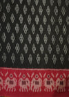 Black Pochampally Weft Ikkat All Over Pure Cotton Handloom Saree