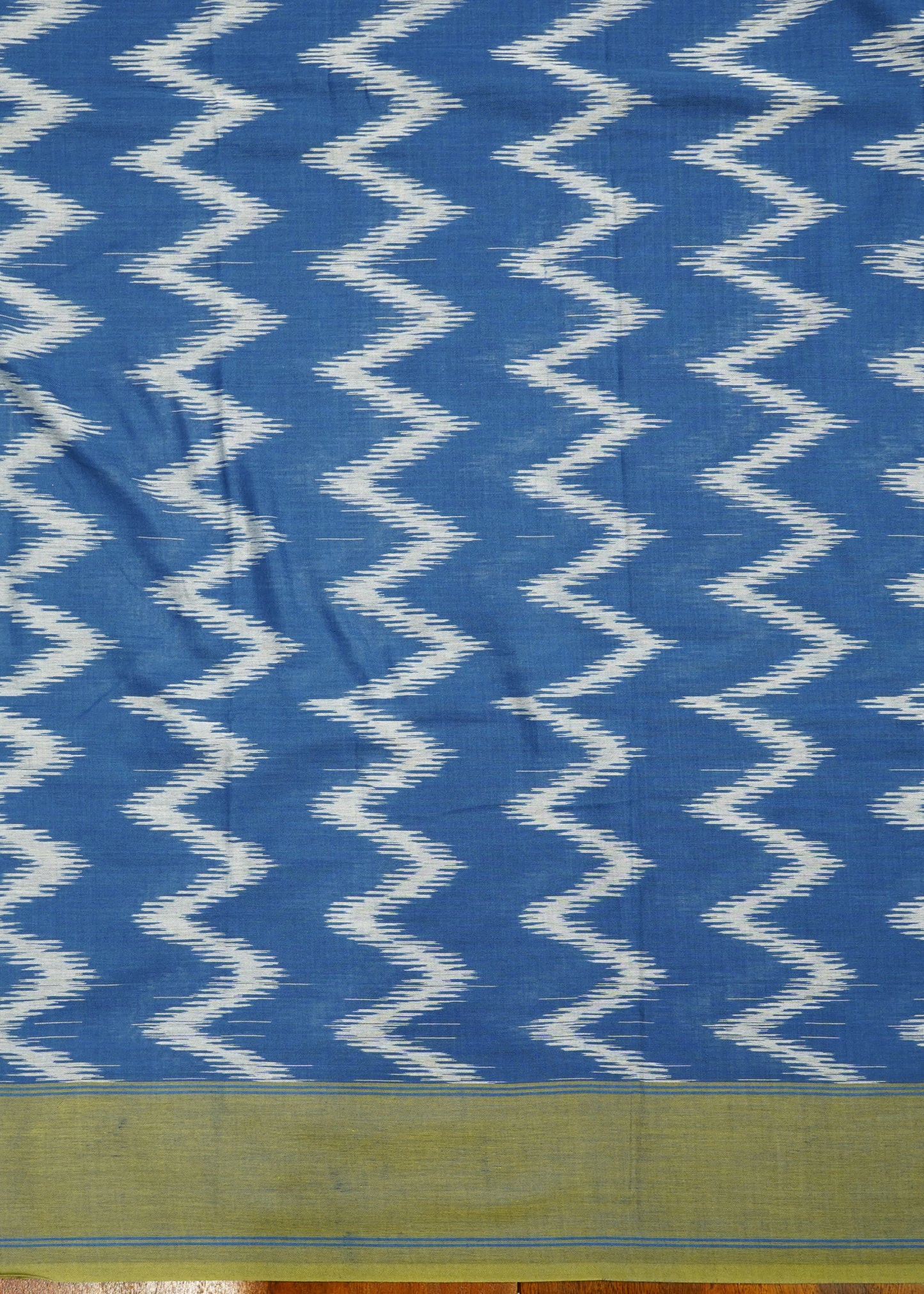 Blue Pochampally Warp Ikkat All Over Pure Cotton Handloom Saree