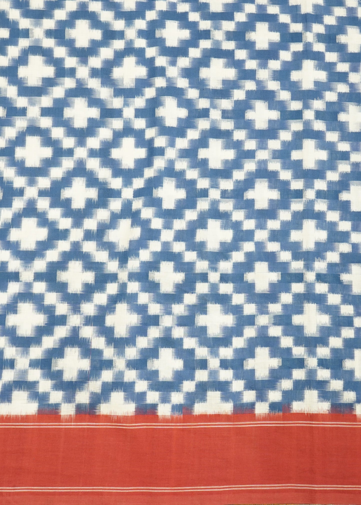 Indigo Blue Pochampally Double Ikkat Pure Cotton Handloom Saree