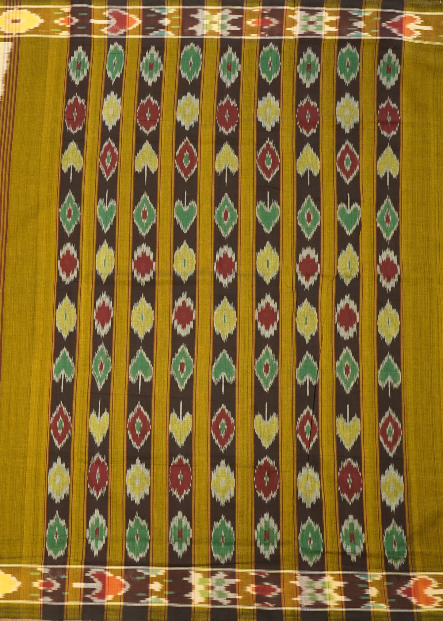 Cream Pochampally Weft Ikkat Pure Cotton Handloom Saree
