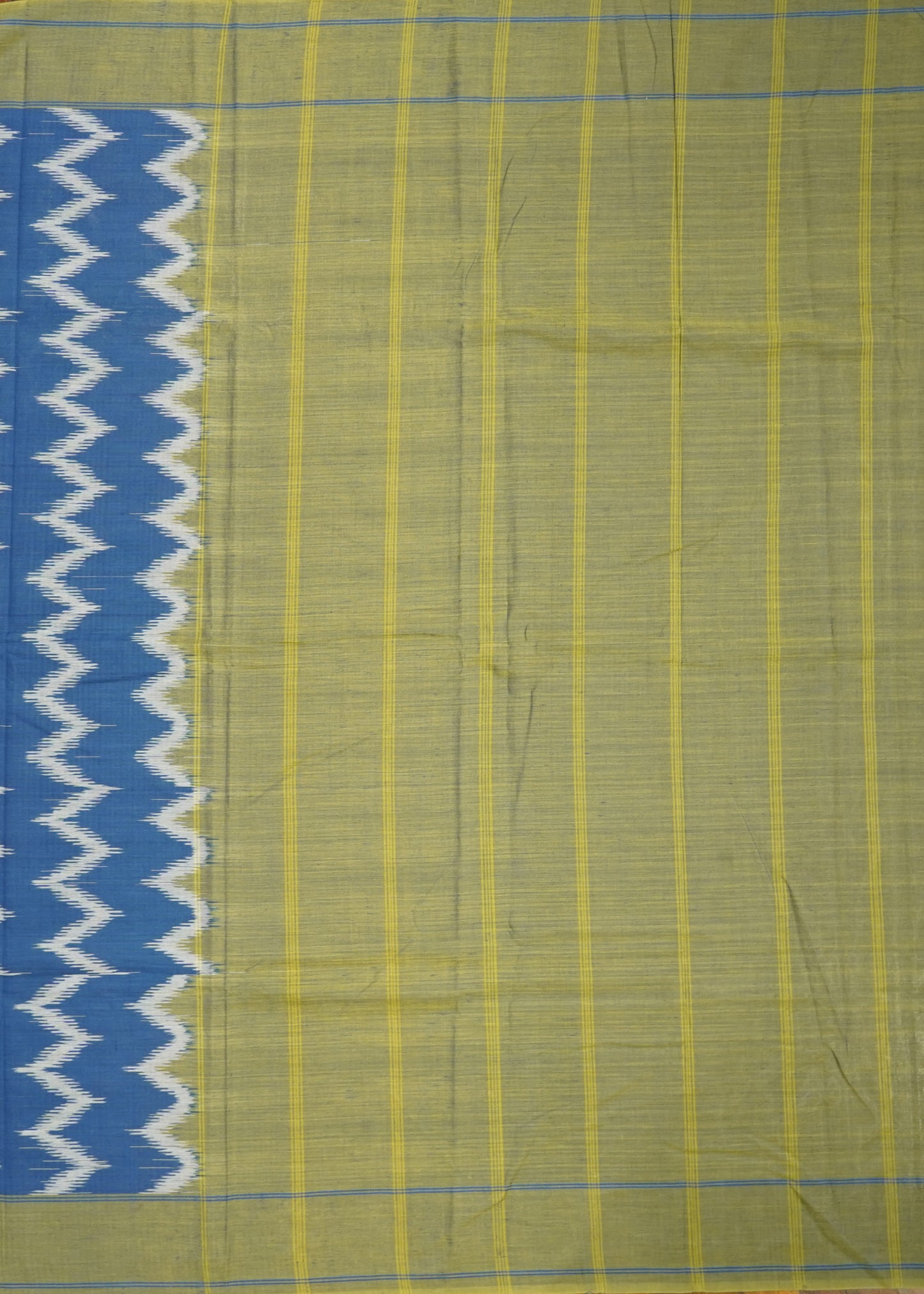 Blue Pochampally Warp Ikkat All Over Pure Cotton Handloom Saree