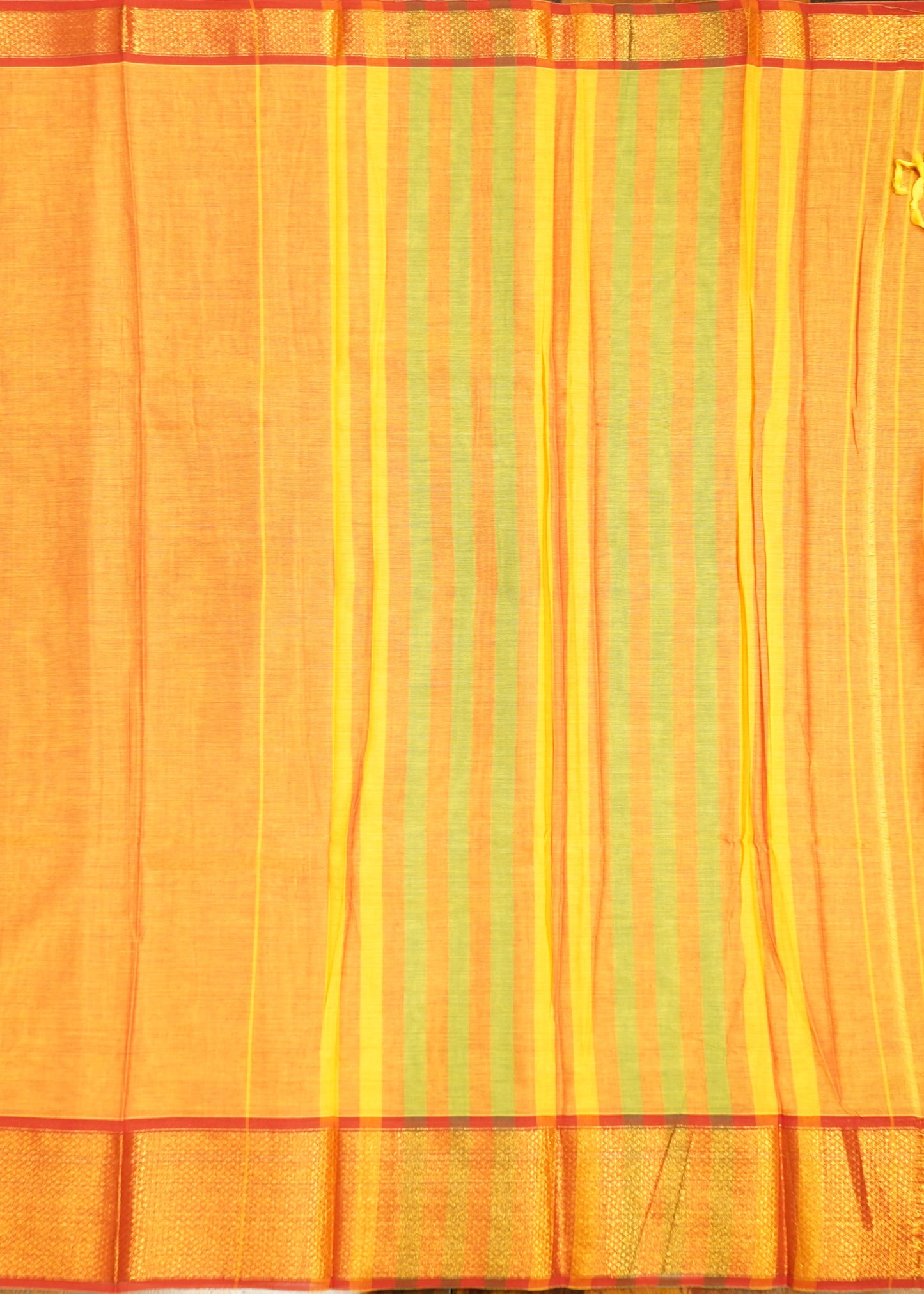 Orange Narayanpet Pure Cotton Handloom Saree