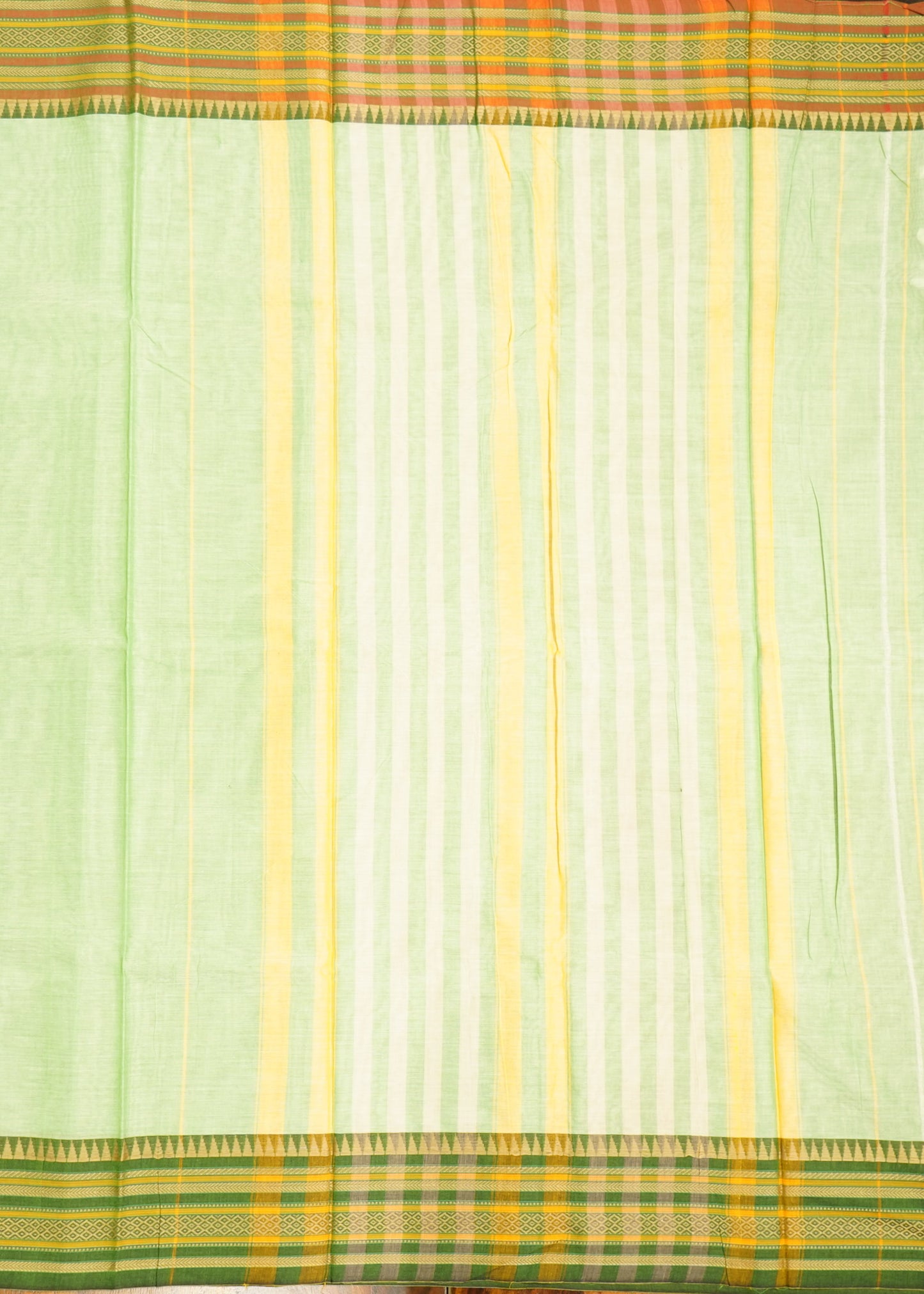 Light Green Narayanpet Pure Cotton Handloom Saree