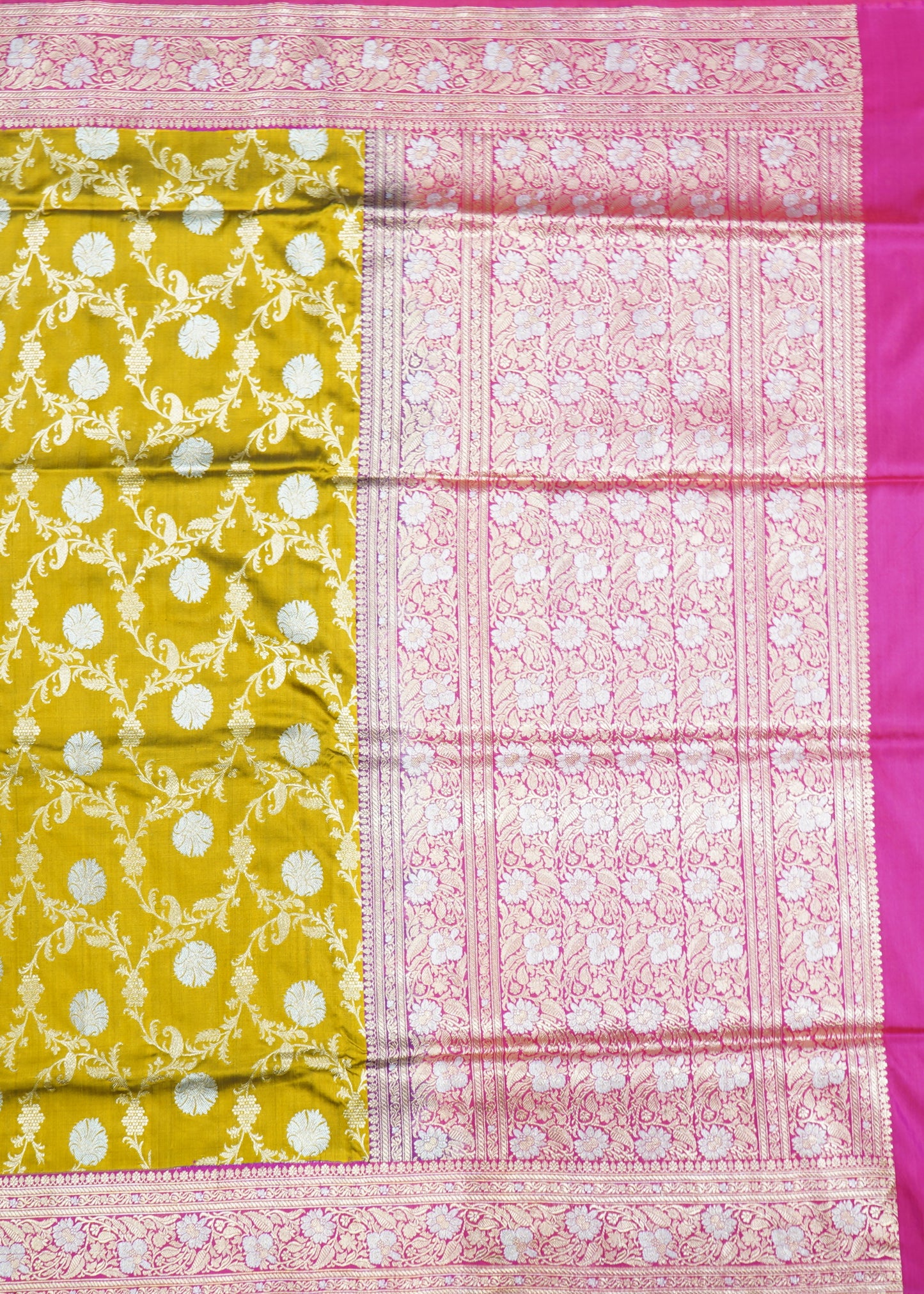 Mehndhi Green Banaras Meenakari All Over Zari Katan Pure Silk Handloom Saree