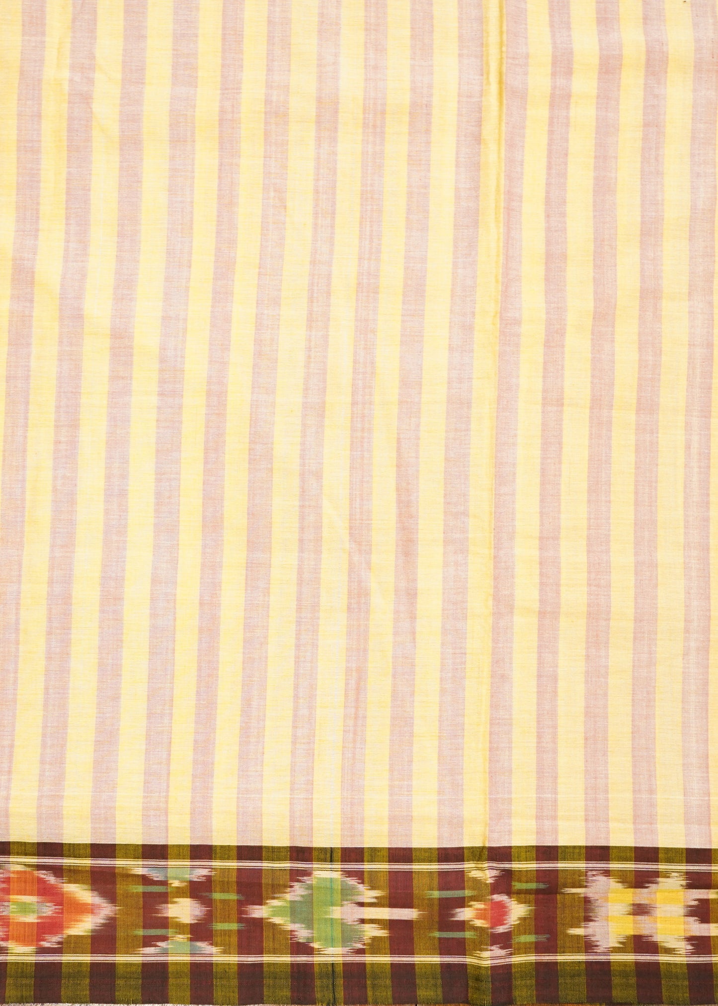Cream Pochampally Weft Ikkat Pure Cotton Handloom Saree