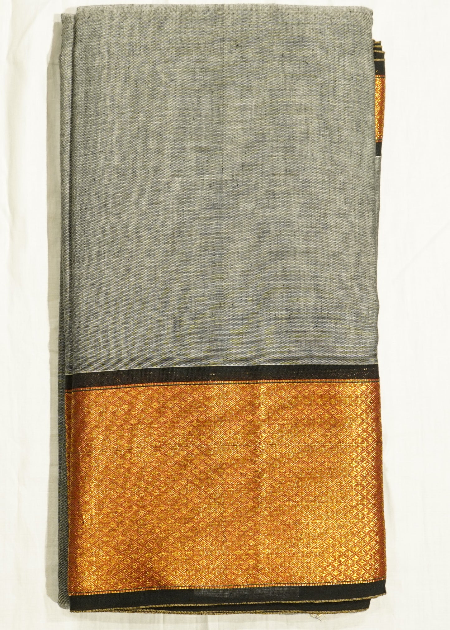 Gray Narayanpet Pure Cotton Handloom Saree