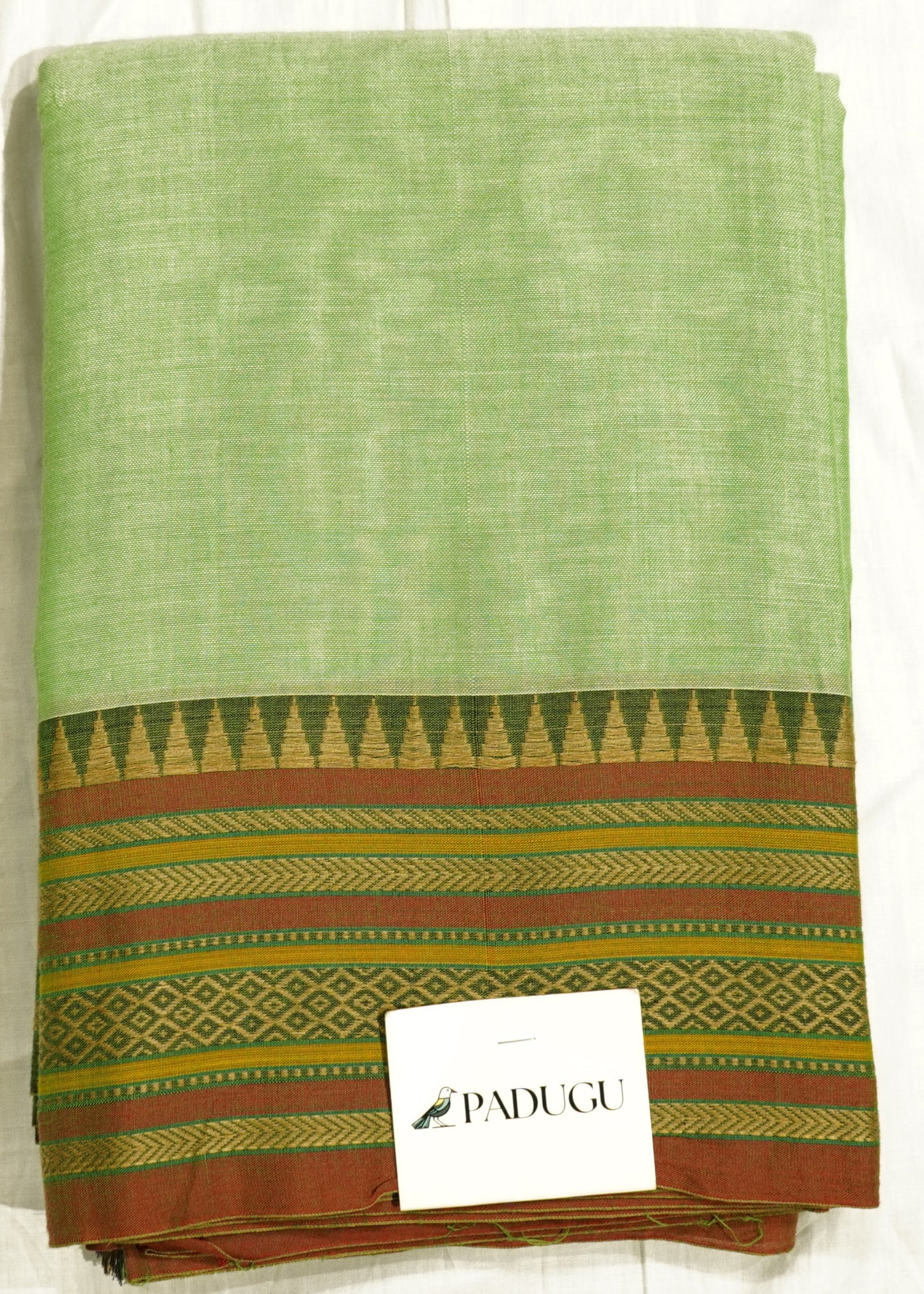 Light Green Narayanpet Pure Cotton Handloom Saree