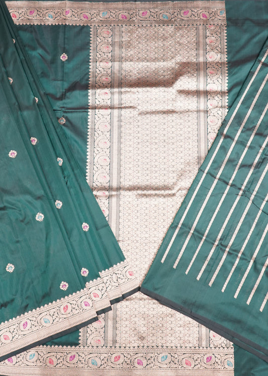 Green Banaras Katan Silk Saree