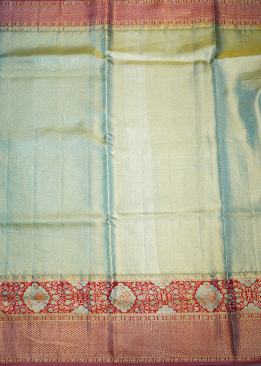 Sea Green Kanchi All Over Pure Silk Handloom Saree