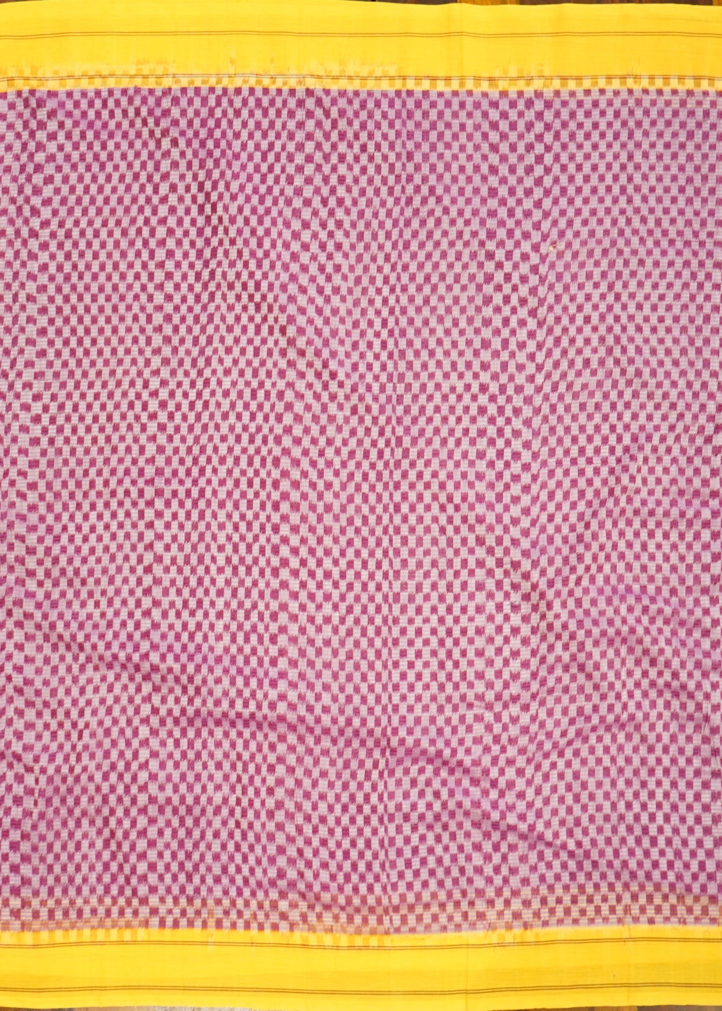 Pink Pochampally Ikkat Missing Checks Pure Cotton Handloom Saree