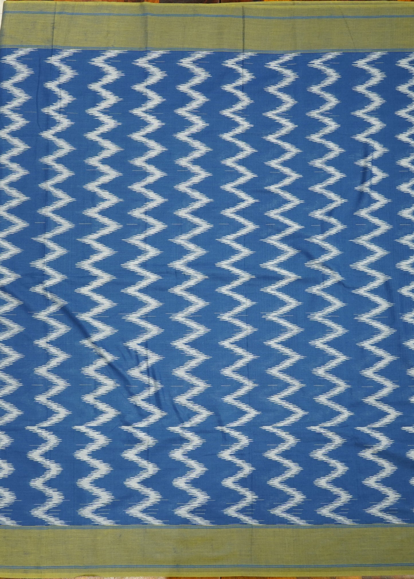 Blue Pochampally Warp Ikkat All Over Pure Cotton Handloom Saree