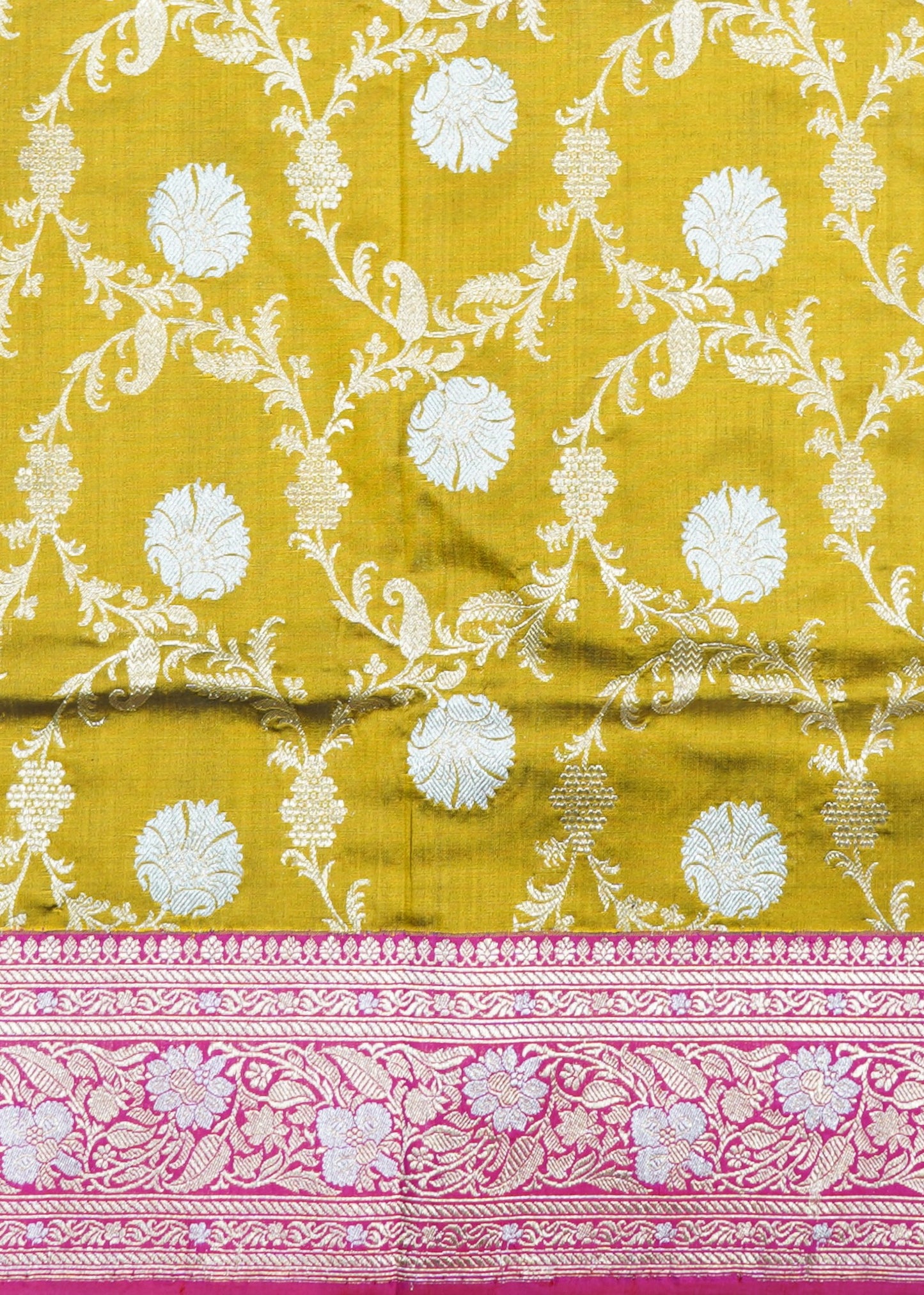 Mehndhi Green Banaras Meenakari All Over Zari Katan Pure Silk Handloom Saree