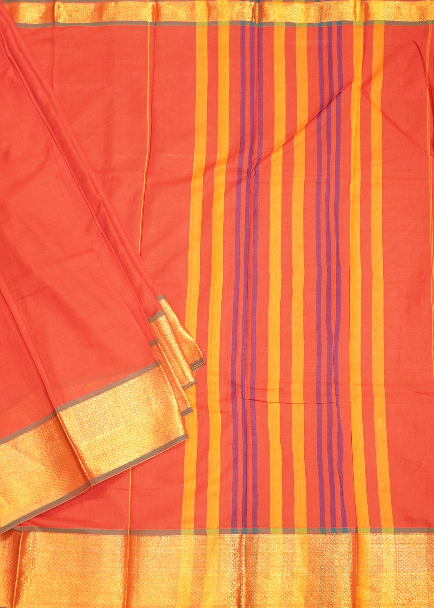Red Narayanpet Pure Cotton Handloom Saree