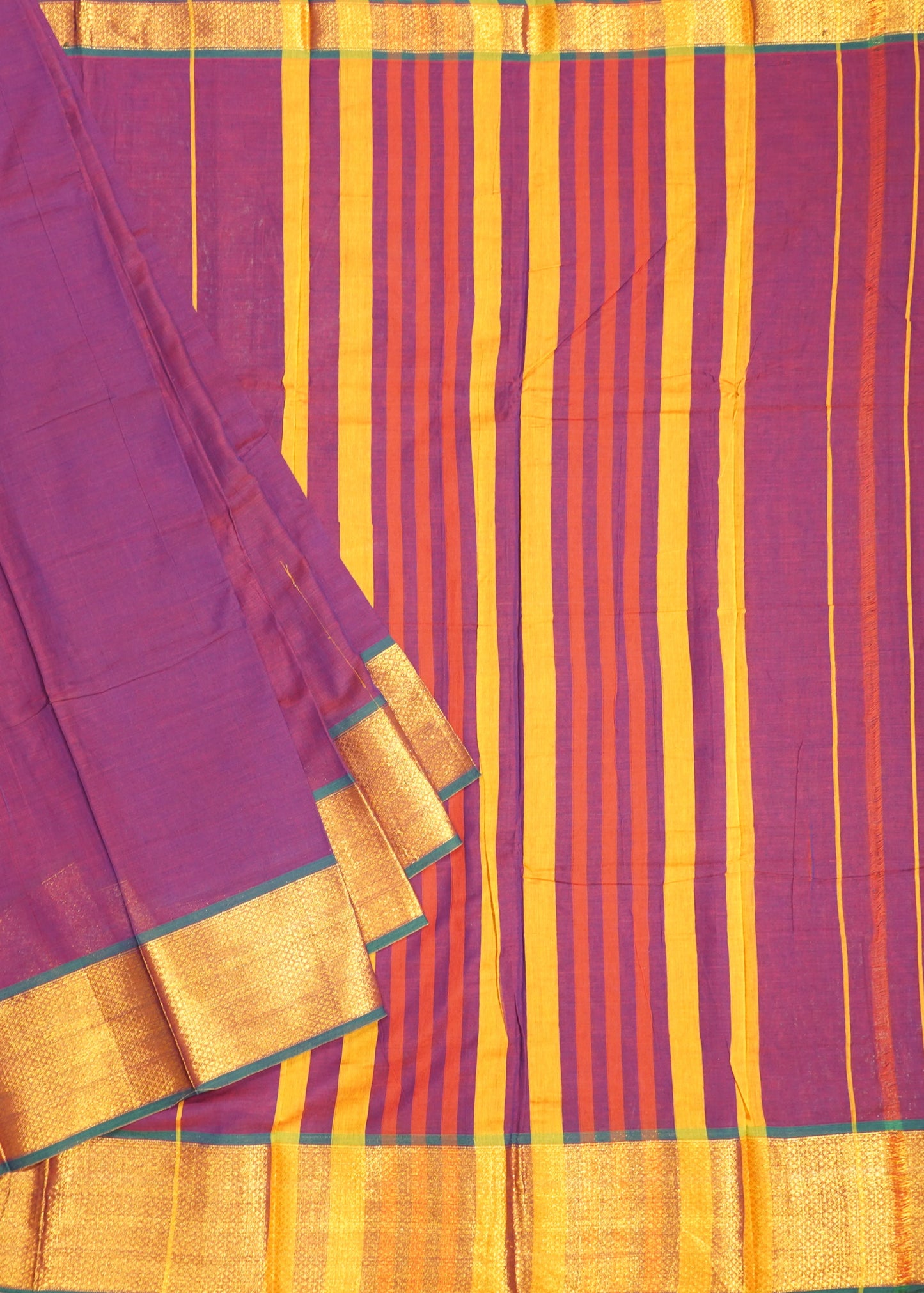 Voilet Narayanpet Pure Cotton Handloom Saree