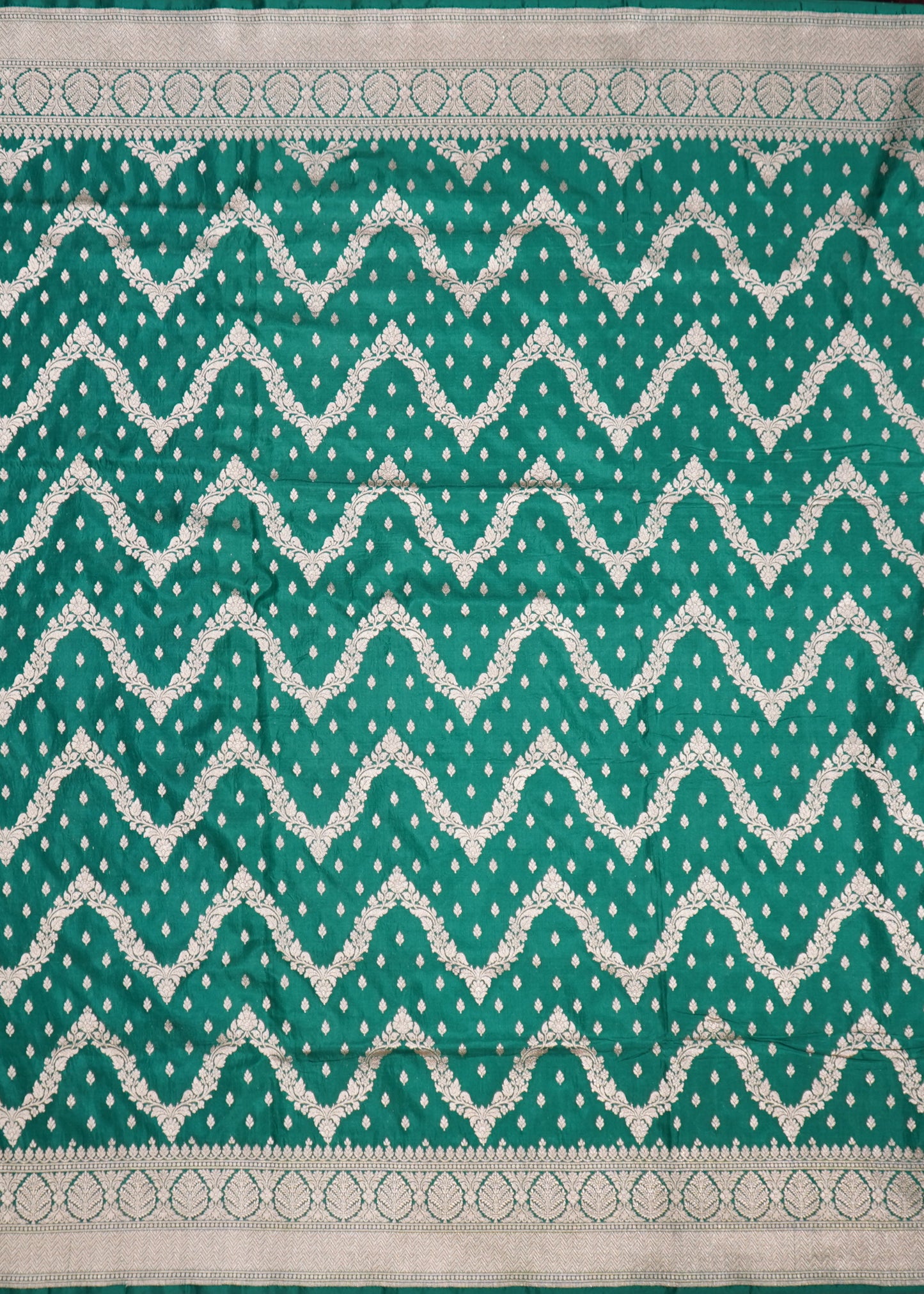 Green Banaras All Over Zari Katan Pure Silk Saree