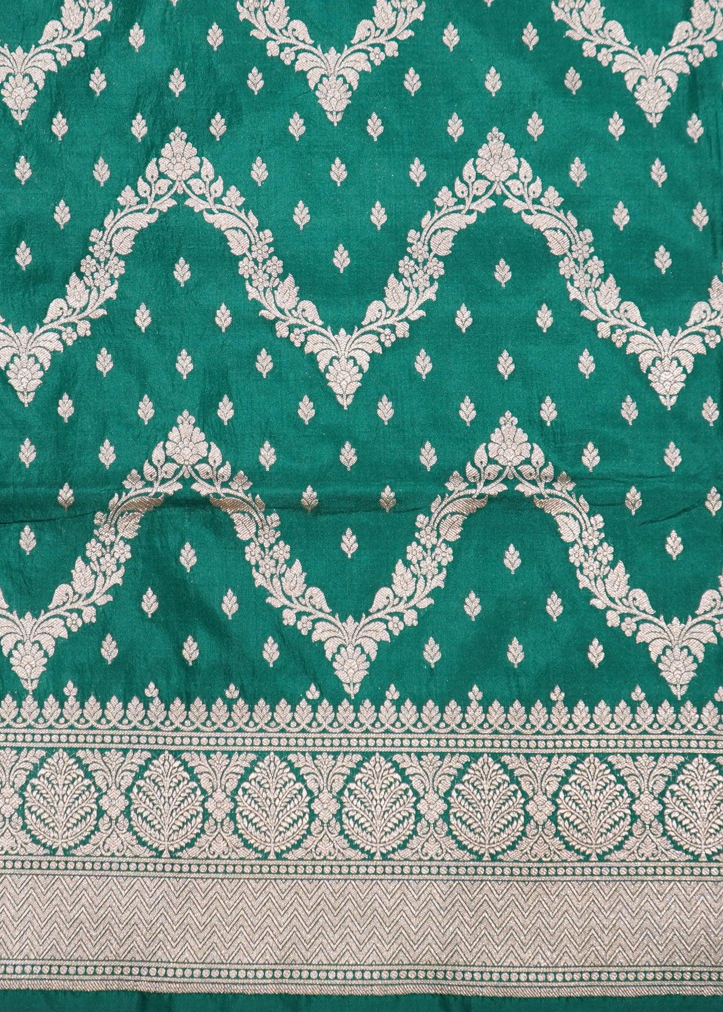Green Banaras All Over Zari Katan Pure Silk Saree