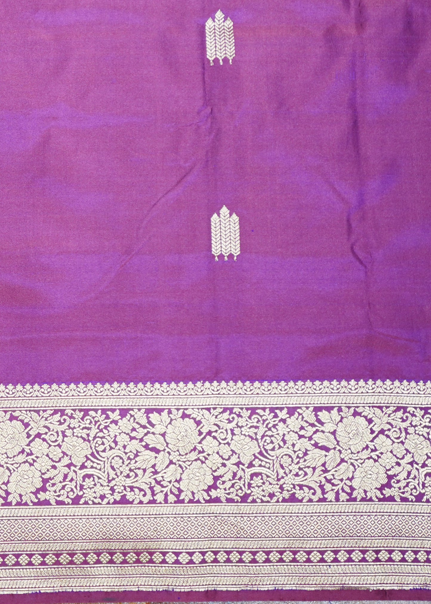 Dark Wine Banaras Zari Buti Mashru Pure Silk Saree