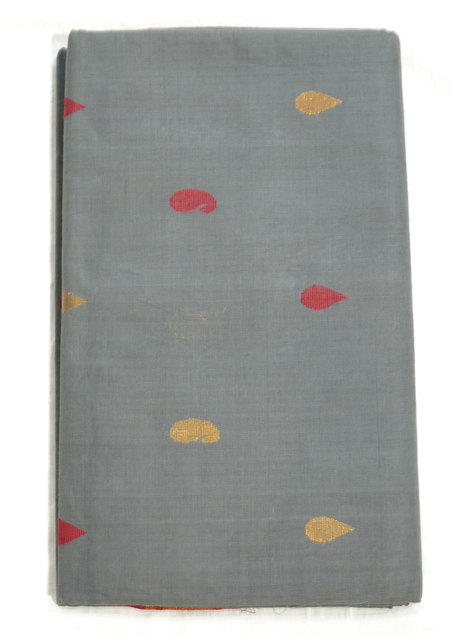Gray East Godavari Kuppadam Anchu Design Pure Cotton Handloom Saree