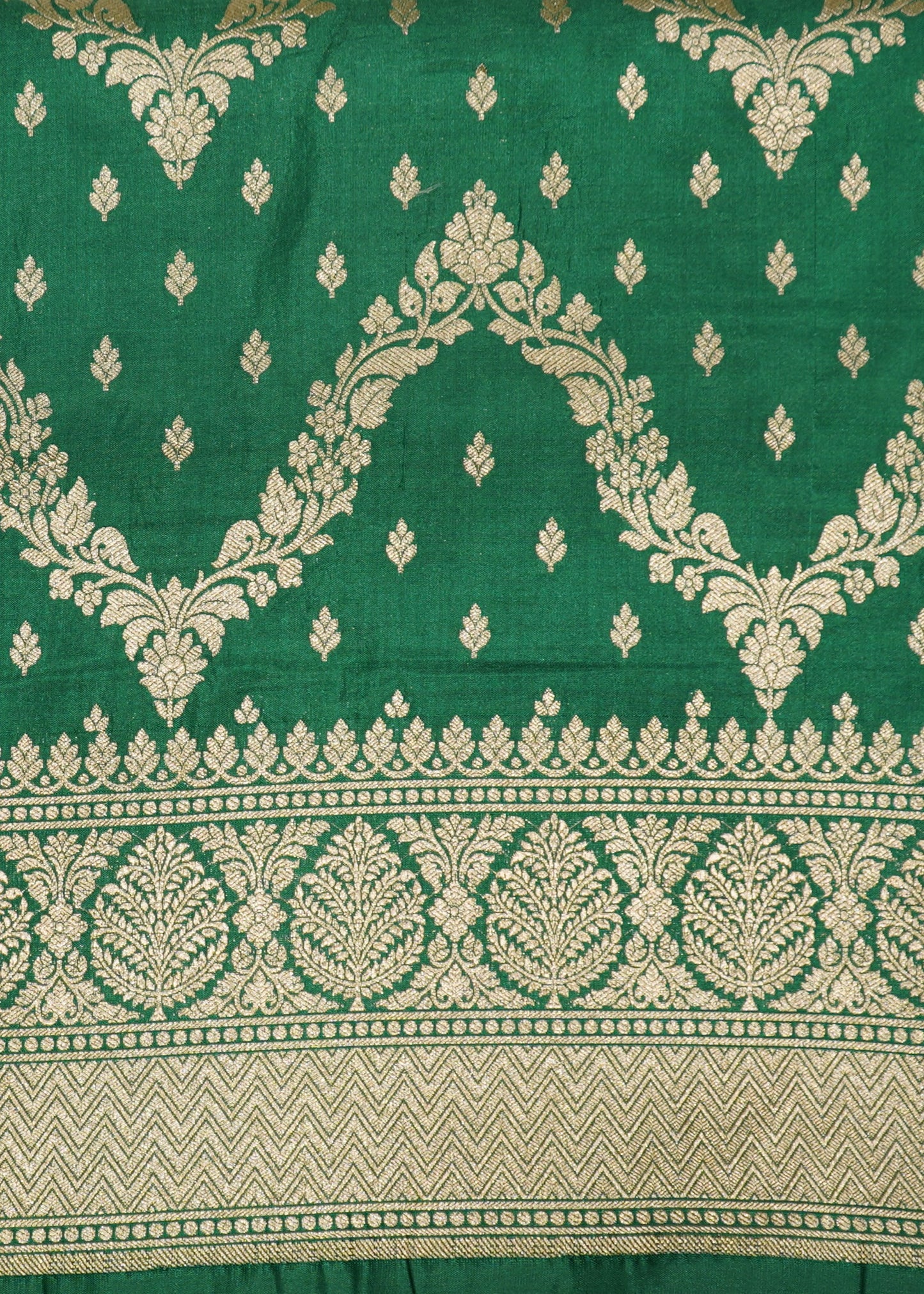 Green Banaras All Over Zari Katan Pure Silk Saree