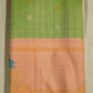 Light Green Gadwal Zari Buti Stripes Pure Silk Handloom Saree