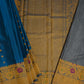 Rama Blue Gadwal Zari Buti  Pure Silk Handloom Saree