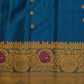 Rama Blue Gadwal Zari Buti  Pure Silk Handloom Saree