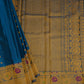 Rama Blue Gadwal Zari Buti  Pure Silk Handloom Saree