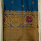 Rama Blue Gadwal Zari Buti  Pure Silk Handloom Saree