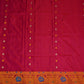 Red Pink Gadwal Zari Buti  Pure Silk Handloom Saree