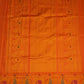 Orange Gadwal Zari Buti  Pure Silk Handloom Saree