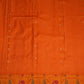 Orange Gadwal Zari Buti  Pure Silk Handloom Saree