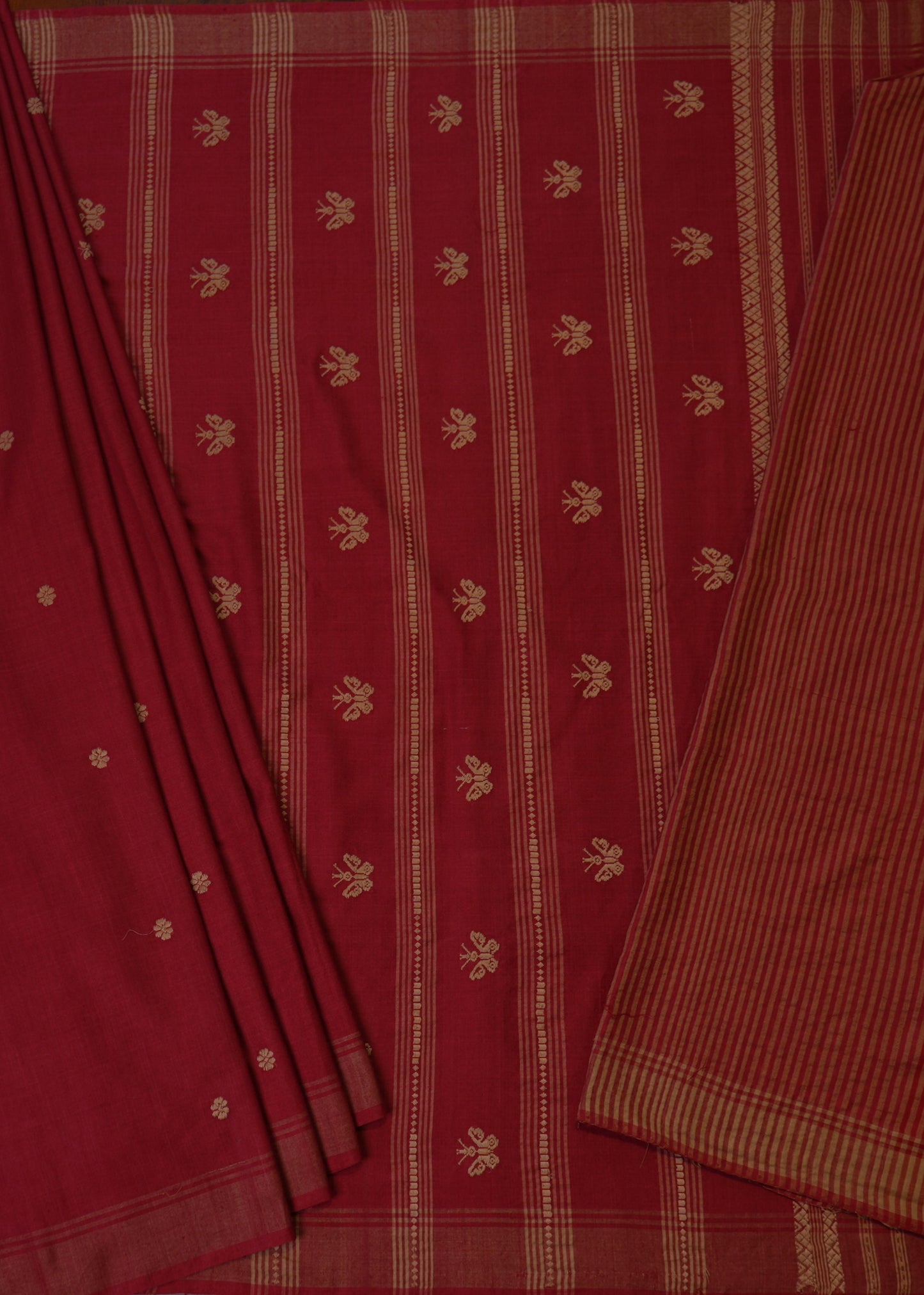 Marron Eri Silk Pure Handloom Saree