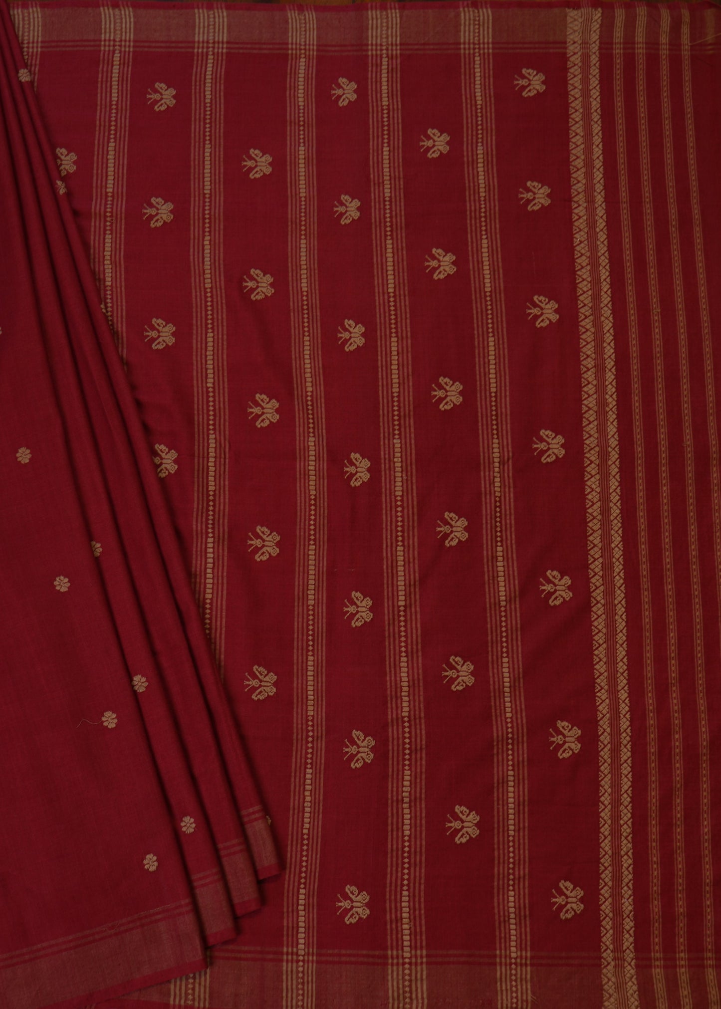 Marron Eri Silk Pure Handloom Saree