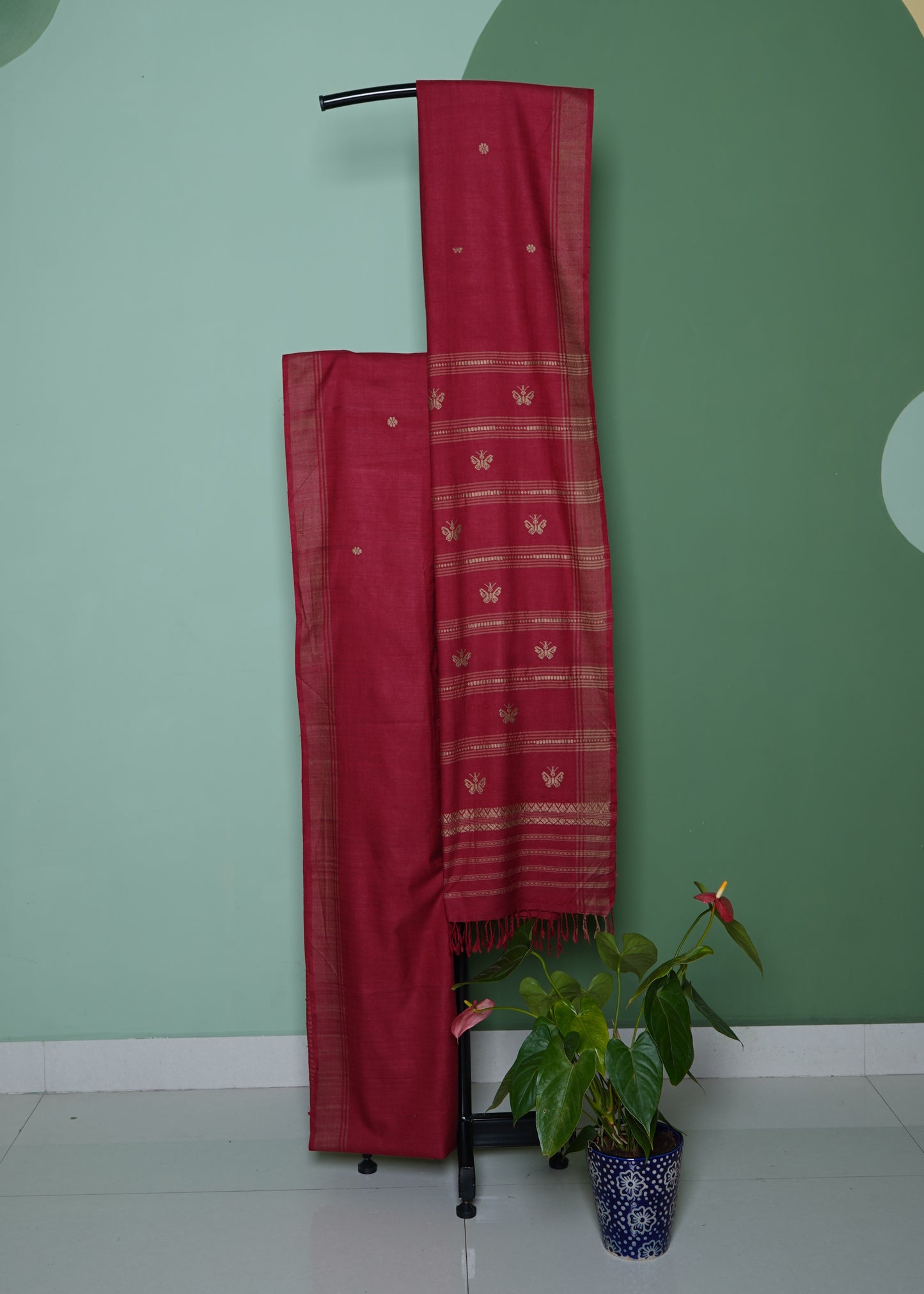 Marron Eri Silk Pure Handloom Saree