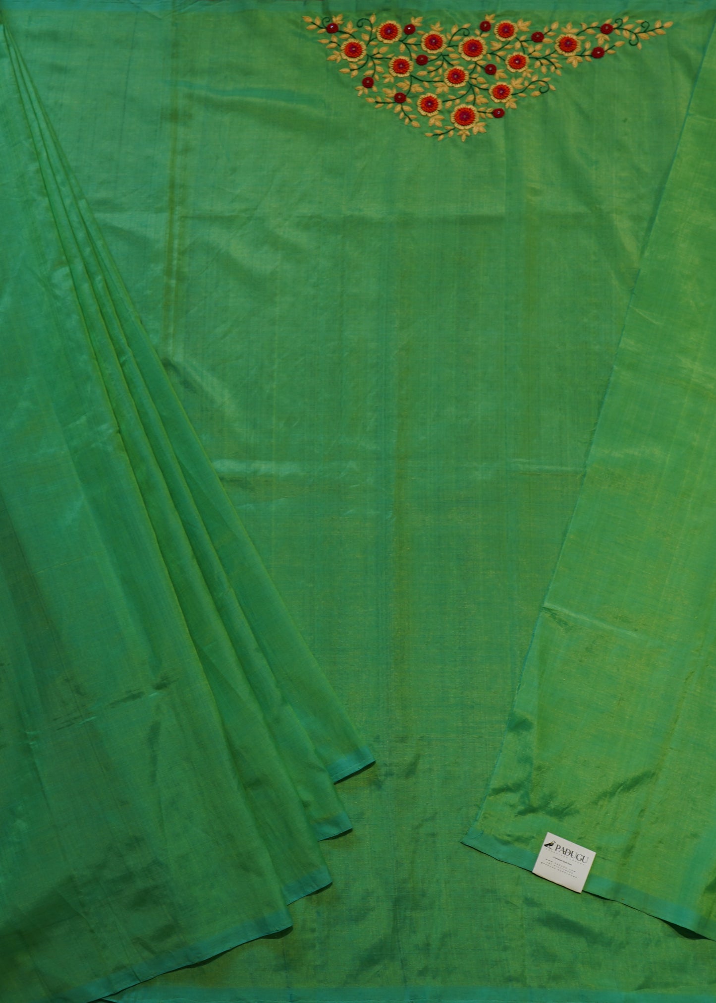 Light Green Mangalagiri Pattu Border Pure Silk Handloom Saree