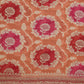 Pink Orange Banaras Georgette Rangkaat Pure Silk Handllom