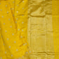 Gold Yellow Chanderi Zari buti  Pure Silk Handloom Saree