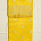 Gold Yellow Chanderi Zari buti  Pure Silk Handloom Saree