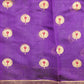 Dark voilet Chanderi Zari Buti Pure Silk Handloom Saree