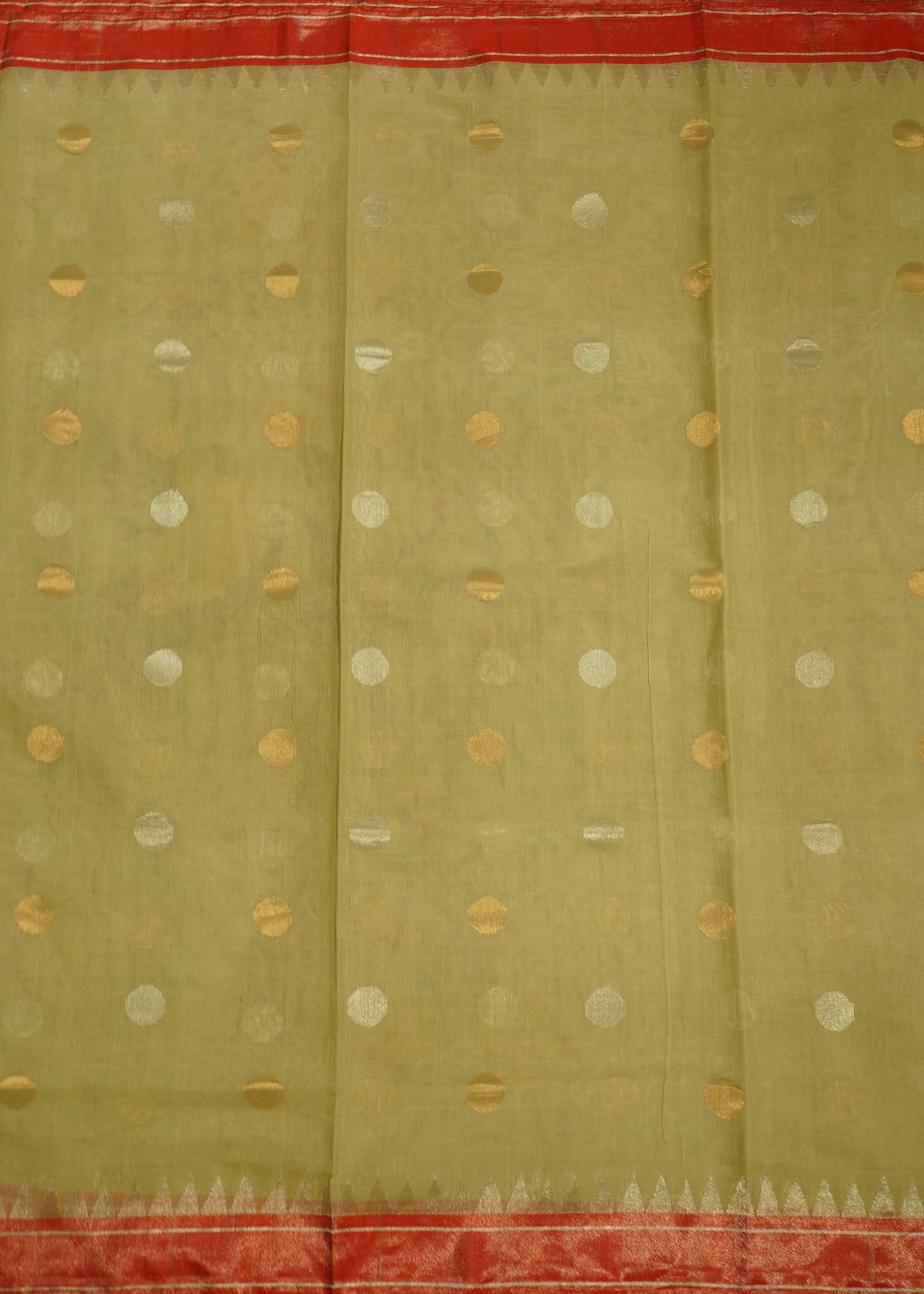 Light Brown Ponduru All over Jamdani Pure Cotton Handloom Saree