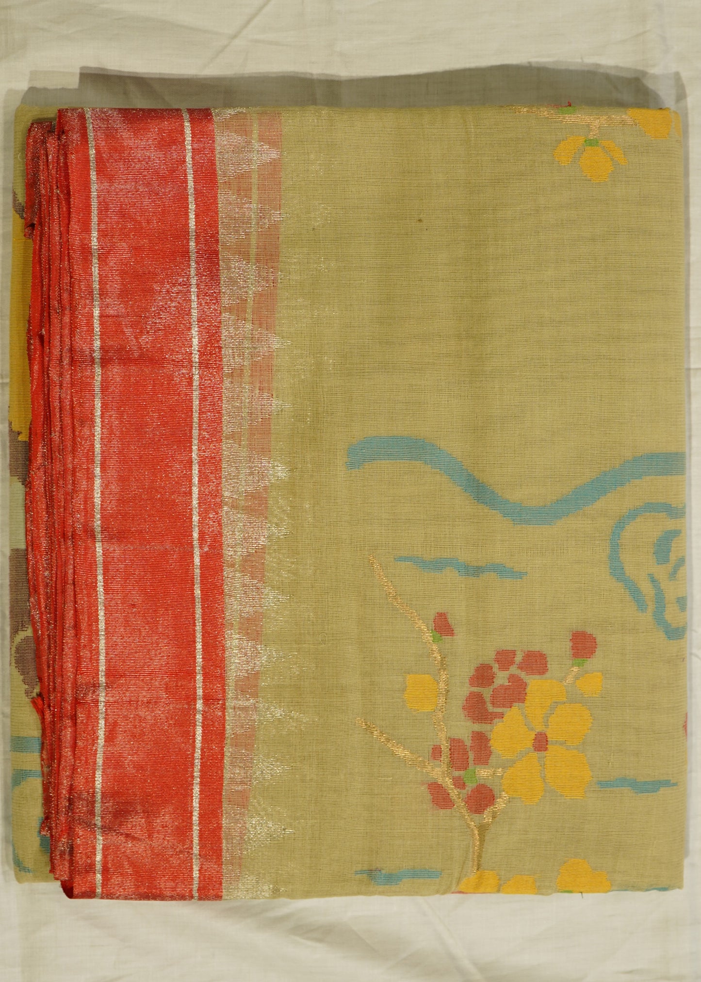 Light Brown Ponduru All over Jamdani Pure Cotton Handloom Saree