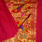 Dark Pink Paithani Pure Silk Handloom Saree