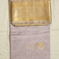 Lavender Chanderi Zari buti  Pure Silk Handloom Saree