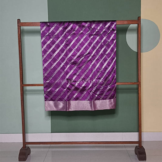 Purple Chanderi Pure Silk Lehariya Handloom Saree