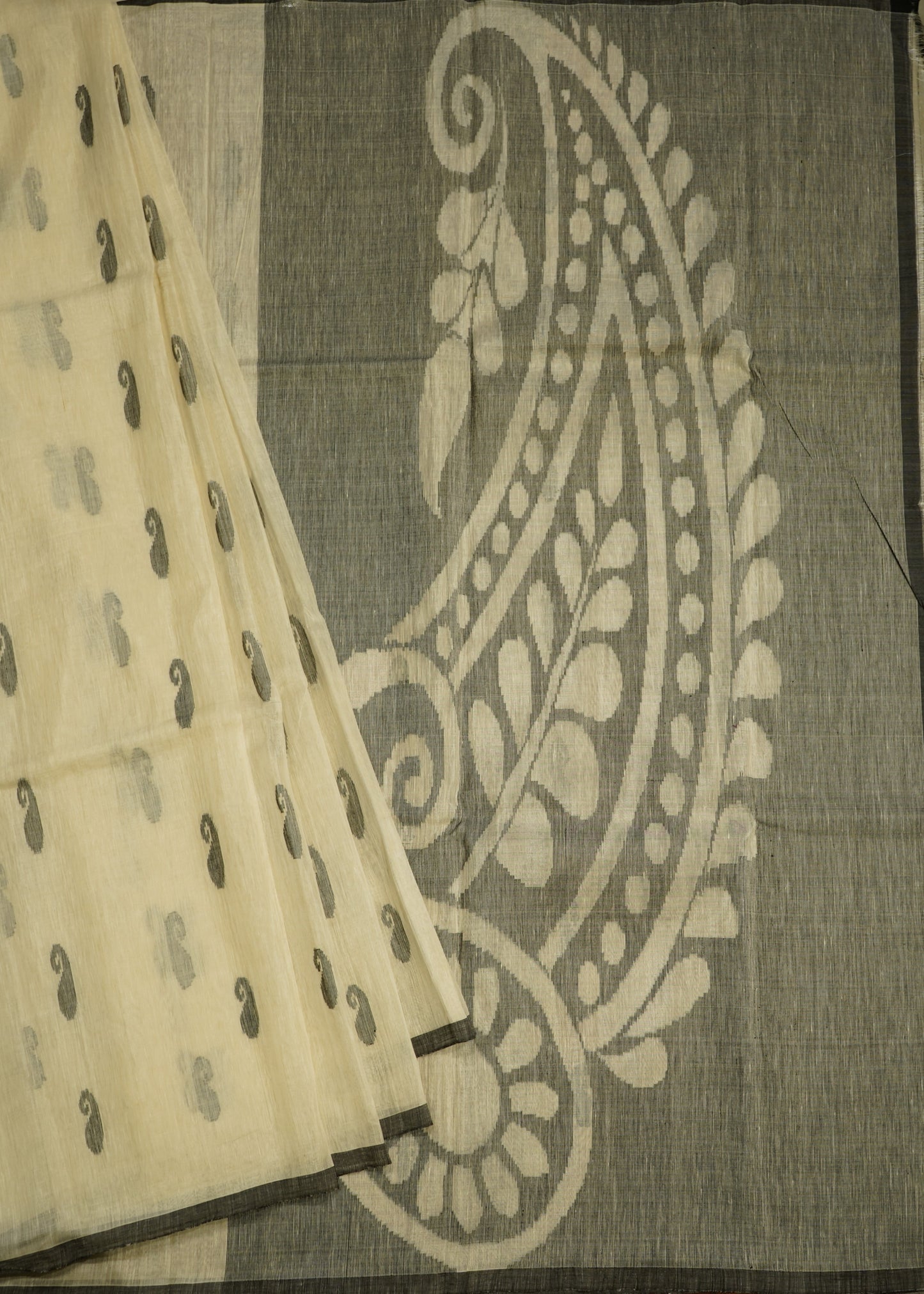 White Bengal Tussar Silk Pure Handloom Saree