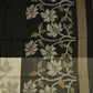 Black And White Bengal Tussar Gicha Pure Silk Handloom Saree