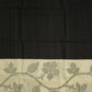 Black And White Bengal Tussar Gicha Pure Silk Handloom Saree