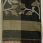 Black And White Bengal Tussar Gicha Pure Silk Handloom Saree