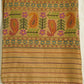 Light Brown Bengal Tussar Gicha Pure Silk Handloom Saree