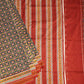 Black & Red Double Ikkat Pochampally Ambala Design Pure Silk Handloom Saree